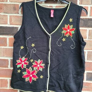 Christmas Poinsetta Sweater Vest